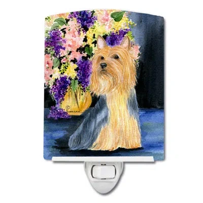 Caroline's Treasures Silky Terrier Ceramic Night Light In Orange