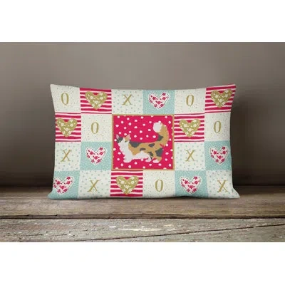 Caroline's Treasures Skookum Cat Love Outdoor Rectangular Cushion With Filling