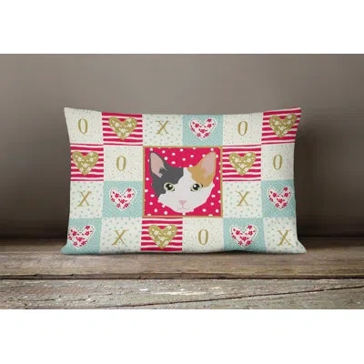 Caroline's Treasures Skookum Cat Love Outdoor Rectangular Cushion With Filling