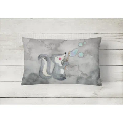 Caroline's Treasures Skunk And Bubbles Watercolor Lumbar Pillow