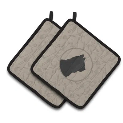 Caroline's Treasures Skye Terrier In The Kitchen Potholder In Gray