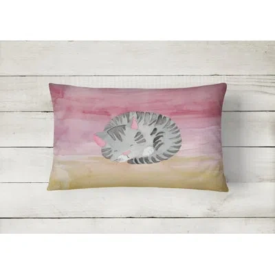 Caroline's Treasures Sleeping Cat Watercolor Lumbar Pillow