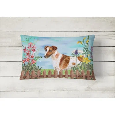Caroline's Treasures Smooth Fox Terrier Spring Indoor/outdoor Throw Pillow