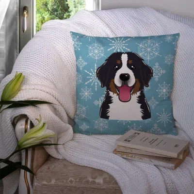Caroline's Treasures Snowflake Bernese Mountain Dog 14" Throw Pillow