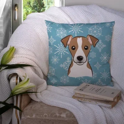 Caroline's Treasures Snowflake Jack Russell Terrier 14" Throw Pillow In Brown