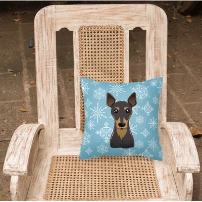 Caroline's Treasures Snowflake Min Pin 14" Throw Pillow