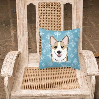 Caroline's Treasures Snowflake Sable Corgi 14" Throw Pillow