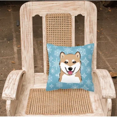 Caroline's Treasures Snowflake Shiba Inu 14" Throw Pillow