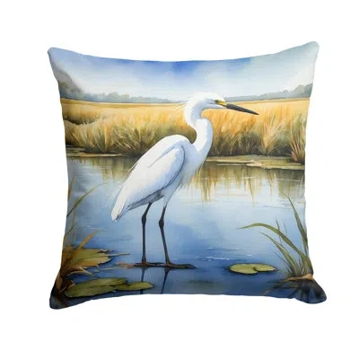 Caroline's Treasures Snowy Egret In Coastal Marshes Throw Pillow In Multicolor