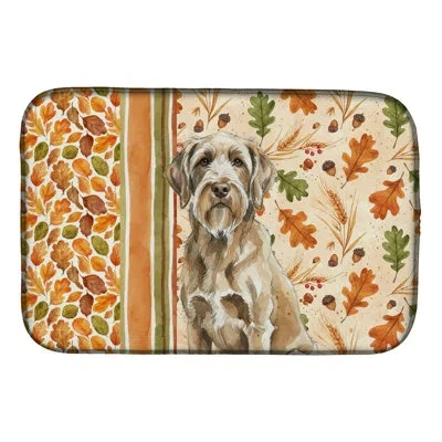 Caroline's Treasures Spinone Italiano Heirloom Fall Dish Drying Mat In Natural