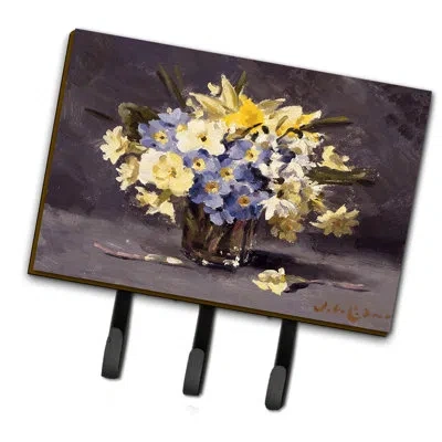 Caroline's Treasures Spring Bouquet By John Codner Wall Key Organizer With Key Hooks In Purple