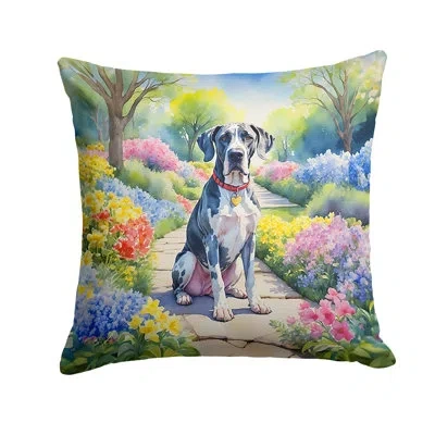 Caroline's Treasures Spring Path Other/no Pattern Indoor/outdoor Throw Pillow In Multicolor