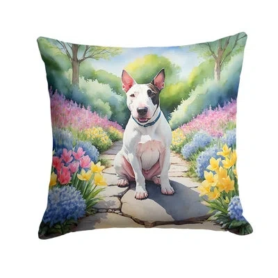 Caroline's Treasures Spring Path Other/no Pattern Indoor/outdoor Throw Pillow In Multicolor