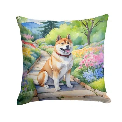 Caroline's Treasures Spring Path Other/no Pattern Indoor/outdoor Throw Pillow In Multicolor