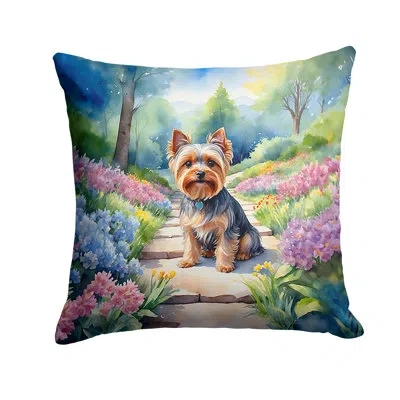 Caroline's Treasures Spring Path Other/no Pattern Indoor/outdoor Throw Pillow In Multicolor