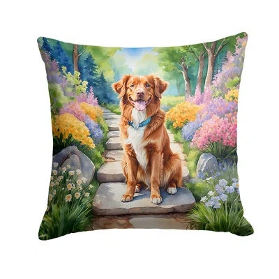 Caroline's Treasures Spring Path Other/no Pattern Indoor/outdoor Throw Pillow In Multicolor