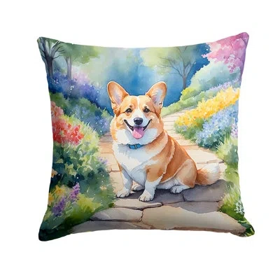 Caroline's Treasures Spring Path Other/no Pattern Indoor/outdoor Throw Pillow In Multicolor