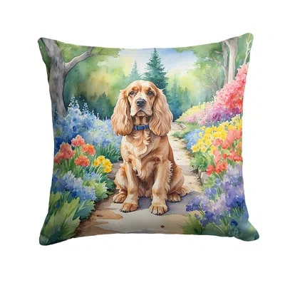 Caroline's Treasures Spring Path Other/no Pattern Indoor/outdoor Throw Pillow In Multicolor