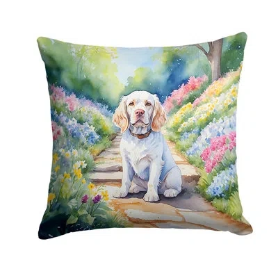 Caroline's Treasures Spring Path Other/no Pattern Indoor/outdoor Throw Pillow In Multicolor
