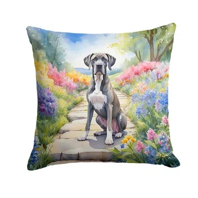 Caroline's Treasures Spring Path Other/no Pattern Indoor/outdoor Throw Pillow In Multicolor