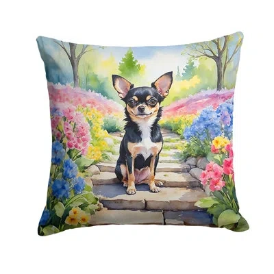 Caroline's Treasures Spring Path Other/no Pattern Indoor/outdoor Throw Pillow In Multicolor