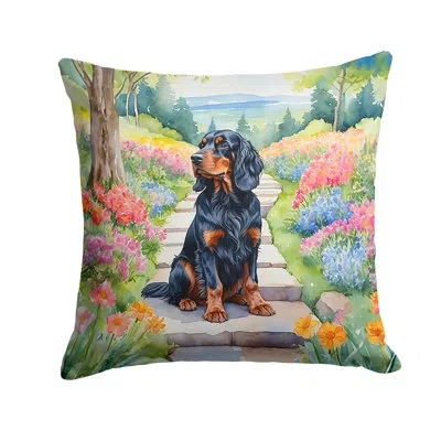 Caroline's Treasures Spring Path Other/no Pattern Indoor/outdoor Throw Pillow In Multicolor
