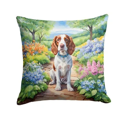Caroline's Treasures Spring Path Other/no Pattern Indoor/outdoor Throw Pillow In Multicolor