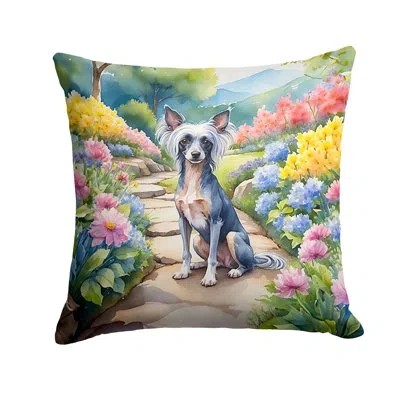Caroline's Treasures Spring Path Other/no Pattern Indoor/outdoor Throw Pillow In Multicolor