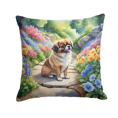 Caroline's Treasures Spring Path Other/no Pattern Indoor/outdoor Throw Pillow In Multicolor
