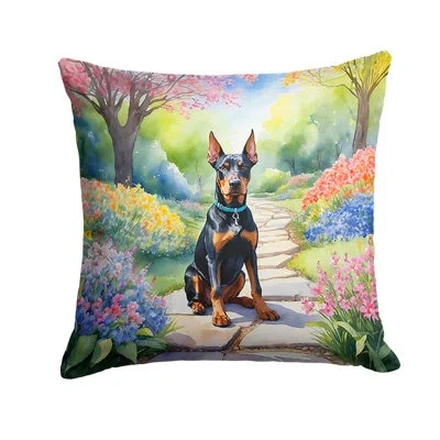 Caroline's Treasures Spring Path Other/no Pattern Indoor/outdoor Throw Pillow In Multicolor