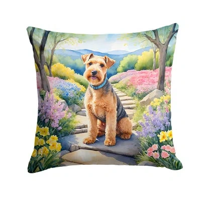 Caroline's Treasures Spring Path Other/no Pattern Indoor/outdoor Throw Pillow In Multicolor