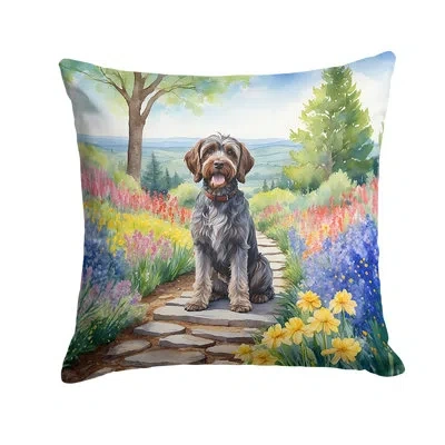 Caroline's Treasures Spring Path Other/no Pattern Indoor/outdoor Throw Pillow In Multicolor