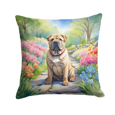 Caroline's Treasures Spring Path Other/no Pattern Indoor/outdoor Throw Pillow In Multicolor