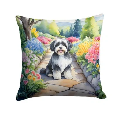 Caroline's Treasures Spring Path Other/no Pattern Indoor/outdoor Throw Pillow In Multicolor