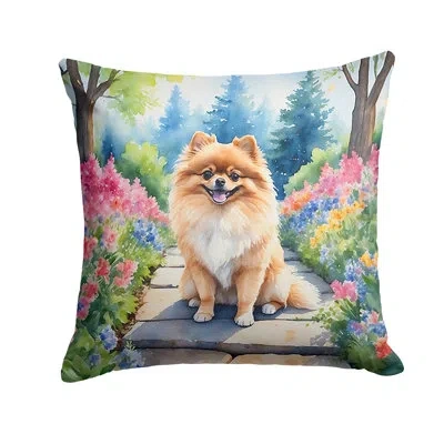 Caroline's Treasures Spring Path Other/no Pattern Indoor/outdoor Throw Pillow In Multicolor