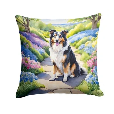 Caroline's Treasures Spring Path Other/no Pattern Indoor/outdoor Throw Pillow In Multicolor