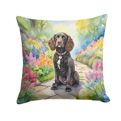 Caroline's Treasures Spring Path Other/no Pattern Indoor/outdoor Throw Pillow In Multicolor