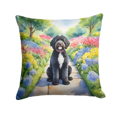 Caroline's Treasures Spring Path Other/no Pattern Indoor/outdoor Throw Pillow In Multicolor