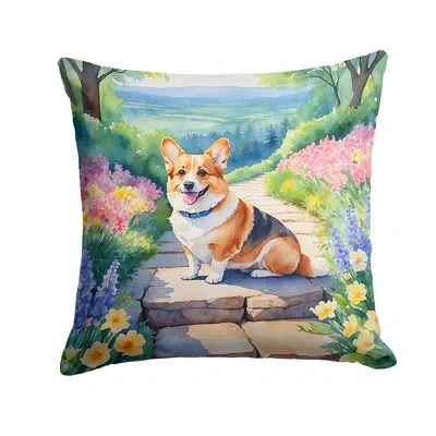 Caroline's Treasures Spring Path Other/no Pattern Indoor/outdoor Throw Pillow In Multicolor