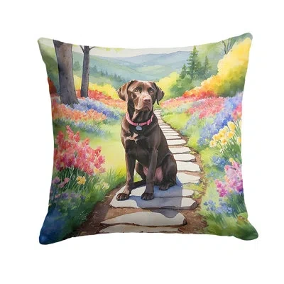Caroline's Treasures Spring Path Other/no Pattern Indoor/outdoor Throw Pillow In Multicolor