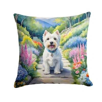 Caroline's Treasures Spring Path Other/no Pattern Indoor/outdoor Throw Pillow In Multicolor