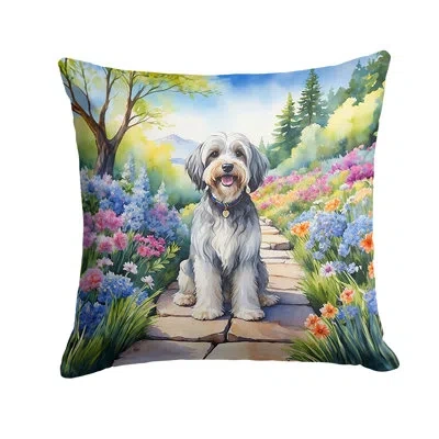 Caroline's Treasures Spring Path Other/no Pattern Indoor/outdoor Throw Pillow In Multicolor