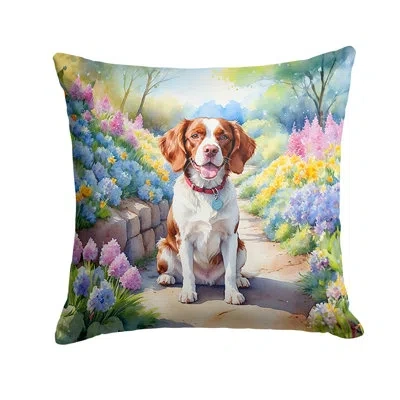 Caroline's Treasures Spring Path Other/no Pattern Indoor/outdoor Throw Pillow In Multicolor