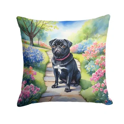 Caroline's Treasures Spring Path Other/no Pattern Indoor/outdoor Throw Pillow In Multicolor