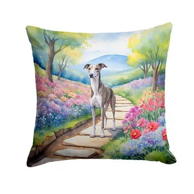 Caroline's Treasures Spring Path Other/no Pattern Indoor/outdoor Throw Pillow In Multicolor