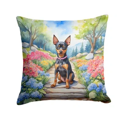 Caroline's Treasures Spring Path Other/no Pattern Indoor/outdoor Throw Pillow In Multicolor