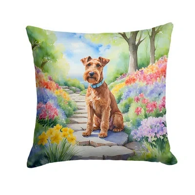 Caroline's Treasures Spring Path Other/no Pattern Indoor/outdoor Throw Pillow In Multicolor
