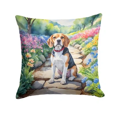 Caroline's Treasures Spring Path Other/no Pattern Indoor/outdoor Throw Pillow In Multicolor