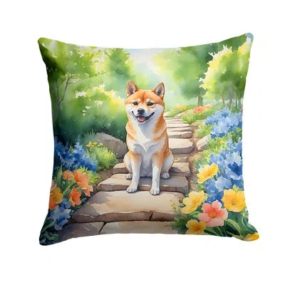 Caroline's Treasures Spring Path Other/no Pattern Indoor/outdoor Throw Pillow In Multicolor