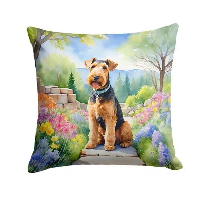 Caroline's Treasures Spring Path Other/no Pattern Indoor/outdoor Throw Pillow In Multicolor
